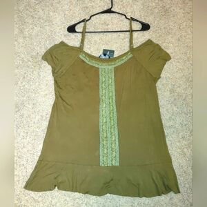 POL Olive Green Women's Tank Top,     Size Small Can Fit Med & Large.